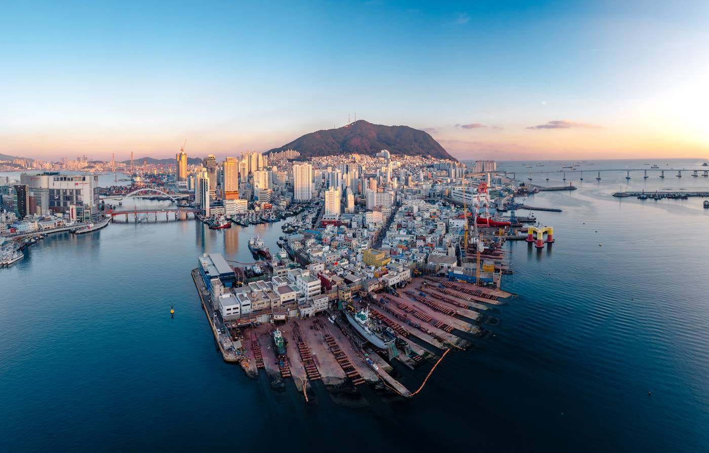하늘에서 본 대평동 깡깡이예술마을